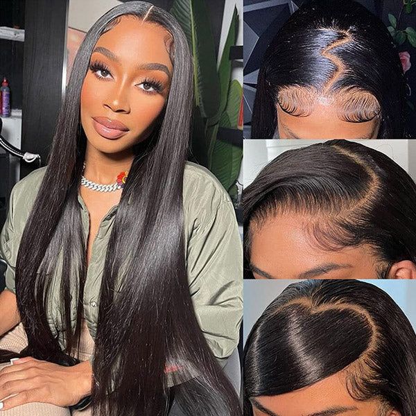 hd lace wigs human hair straight undetectable lace front wig for black women