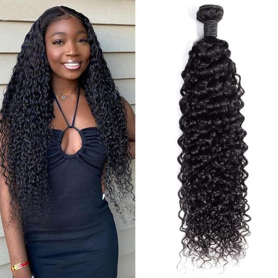 qvr jerry curly natural black human hair weave 1 bundle
