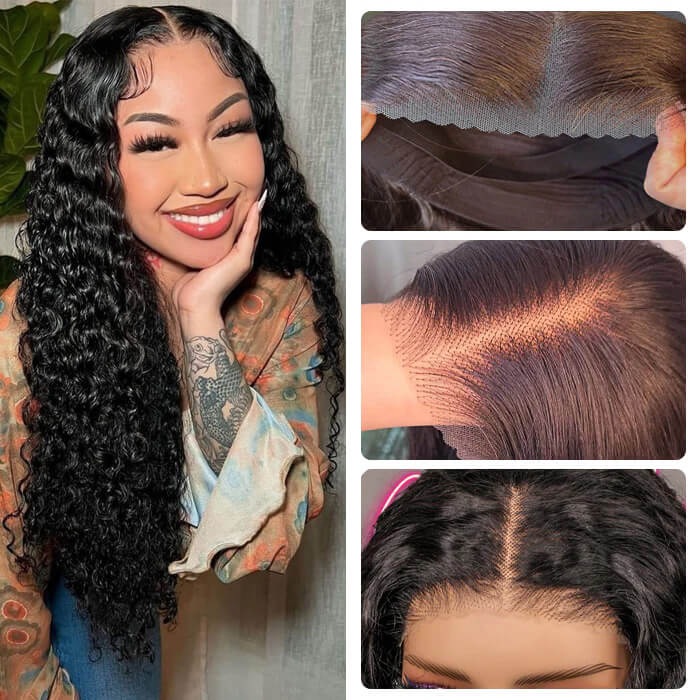 defined deep wave wear and go wig with HD lace frontal