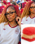 Spain Flag Colored Kinky Braids Human Hair Pack