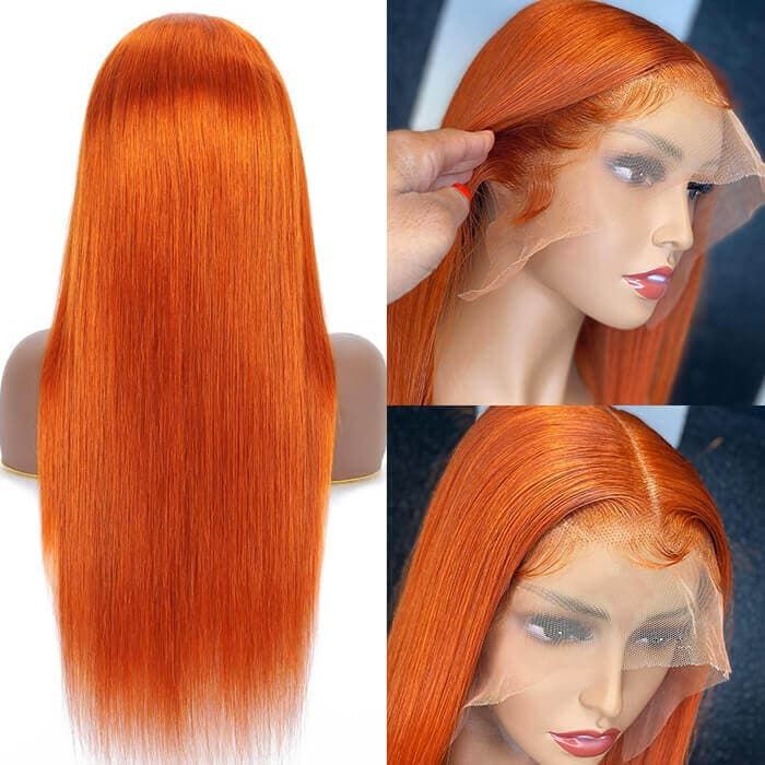 qvr promotion lace t part wig ginger orange for black beauty