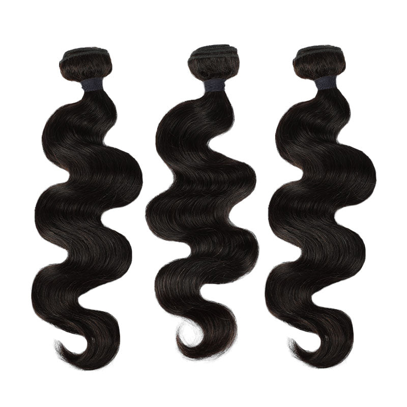 100% remy human hair natural black body wave hair extensions