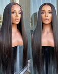 7x5 lace glueless straight wig no glue needed style