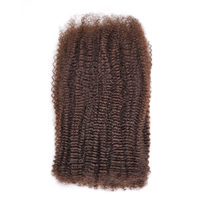 QVR Chocolate Brown Afro kinky Bulk Hair Extensions For Braiding Dreadlock Human Hair