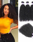 qvr jerry curly natura black human hair weave 3 bunles