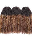 QVR Honey Caramel Mixed Highlights Feather Crochet Human Hair Burmese Kinky Curly Miracle Knots Crochet Weave Hair Extensions