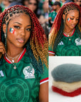 Mexico Flag Colored Kinky Braids Human Hair Pack