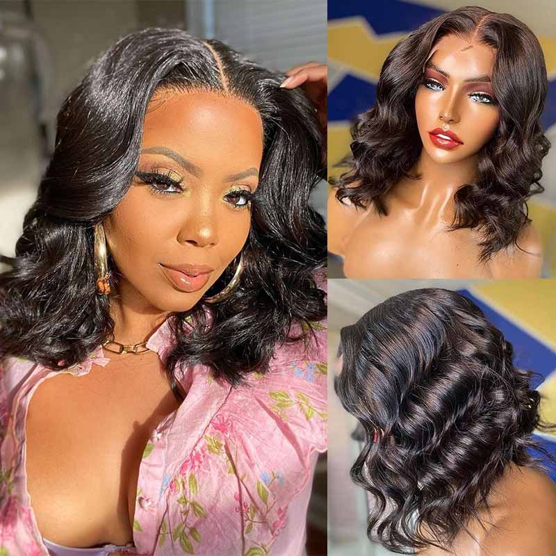 glueless pre-cut 4x6 HD lace closure human hair wear and go wigs