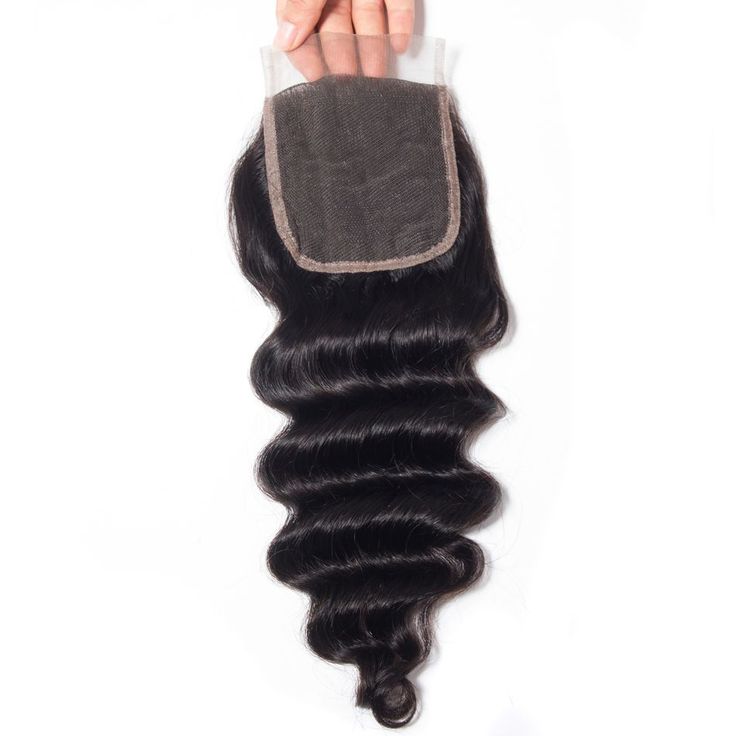 QVR Loose Deep Wave 4X4 Closure Natural Color Virgin Human Hair