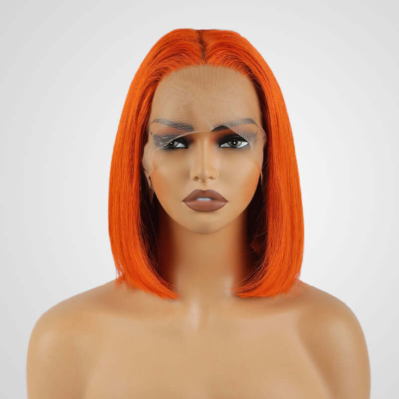 human hair wigs straight orange bob for confident black beauty