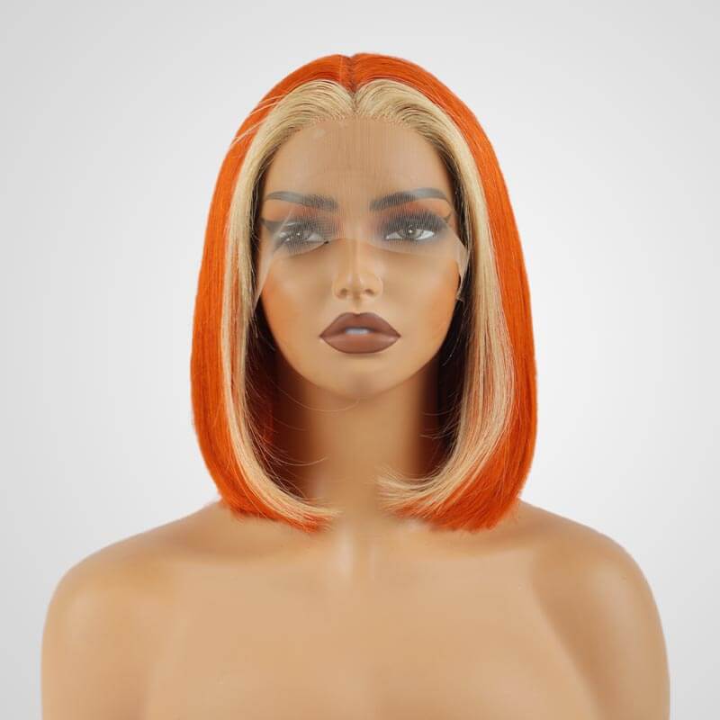 qvr wigs t lace bob wig in ombre orange 613 for confident style