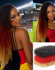 Germany Flag Colored Kinky Braids Human Hair Pack