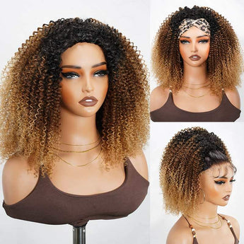 qvr kinky curly human hair half wigs