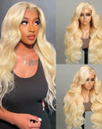 qvr wigs remy 613 blonde 13x4 hd transparent lace front wig