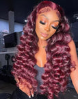 qvr wigs 99j burgundy loose deep wave lace wig