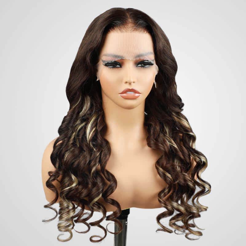 human hair wigs for black women in p4/613 body wave style