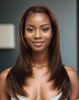 qvr wigs highlights layer cut kinky straight for black women
