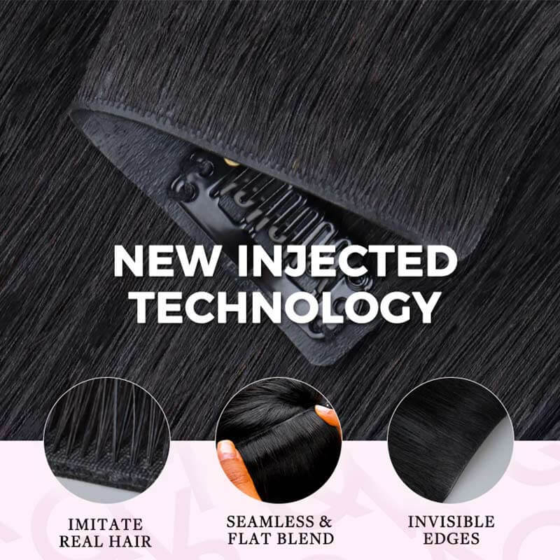 new injected tech seamless look clip ins