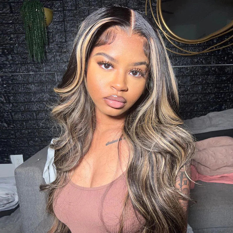 qvr wigs balayage highlight body wave style