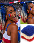France Flag Colored Kinky Braids Human Hair Pack