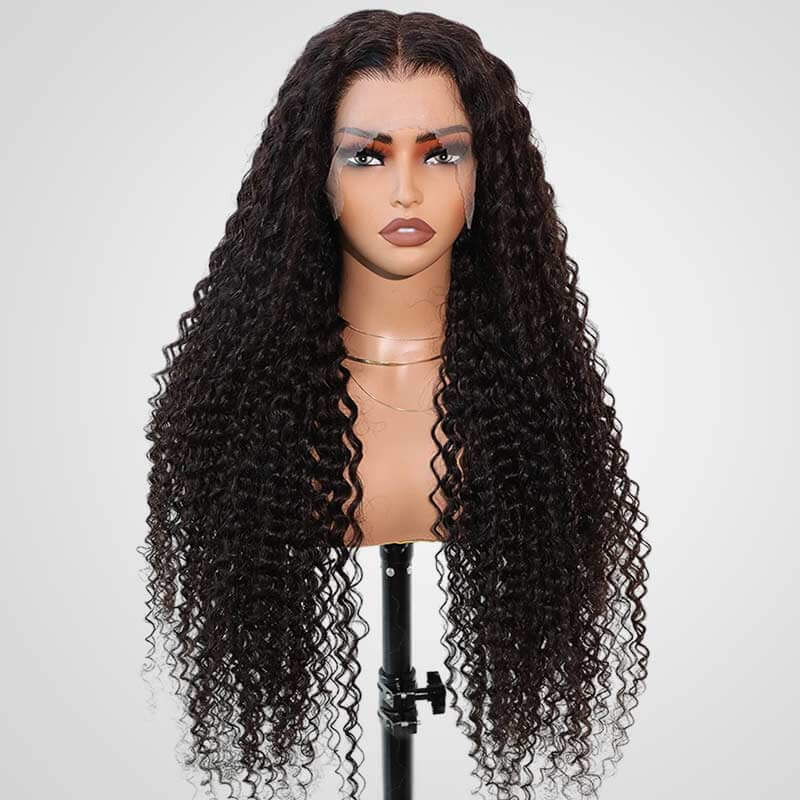 qvr wigs deep curly 13x4 lace frontal with free part