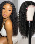 glueless pre-cut 13x4 HD lace frontal kinky curly human hair wear and go wigs