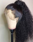 360 lace human hair wigs deep wave for chic black hair