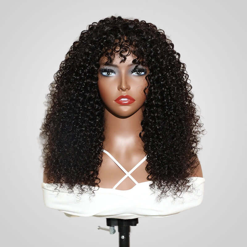 glueless lace wigs with bouncy curls and natural look for daily wear