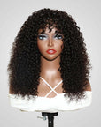 classic black glueless lace wigs machine made curly hairstyle
