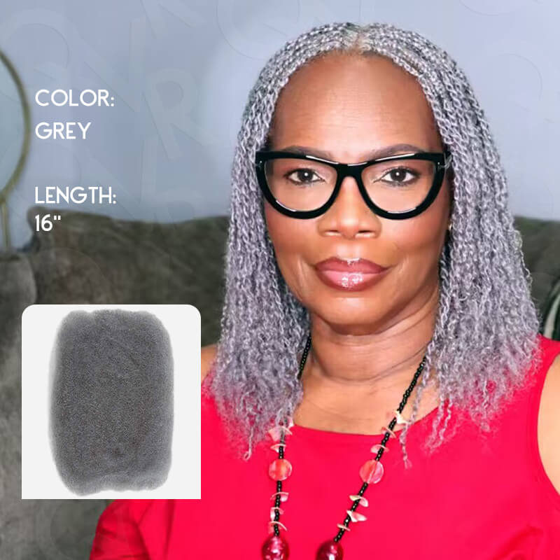 QVR Brazilian Grey Color Remy Hair Afro kinky Bulk Human Hair For Braiding Dreadlock Hair