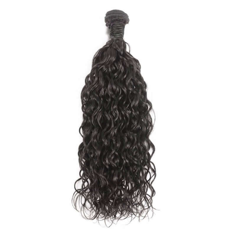 qvr natural black water wave human hair weave 1 bundle