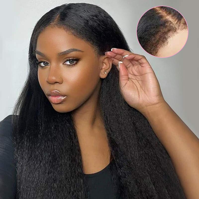 glueless wigs for kinky straight hair with 13x4/13x6 transparent lace