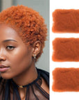 ginger oraange low cut afro kiny bulk human hair