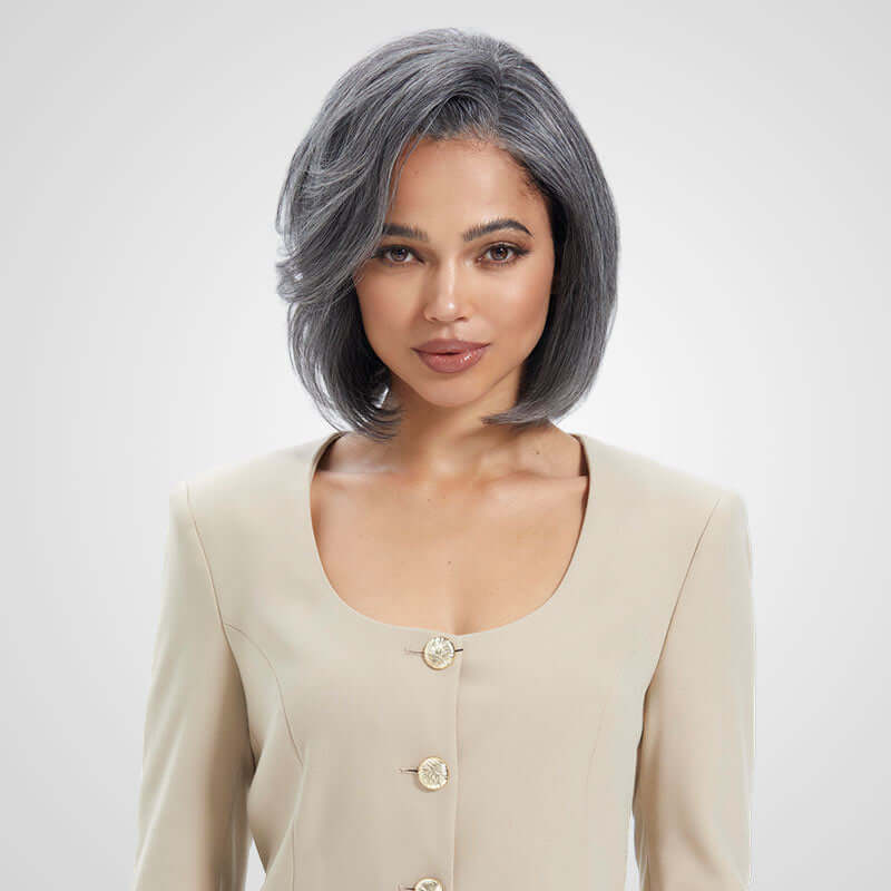 glueless bob wigs with soft side part and 5x5 lace closure