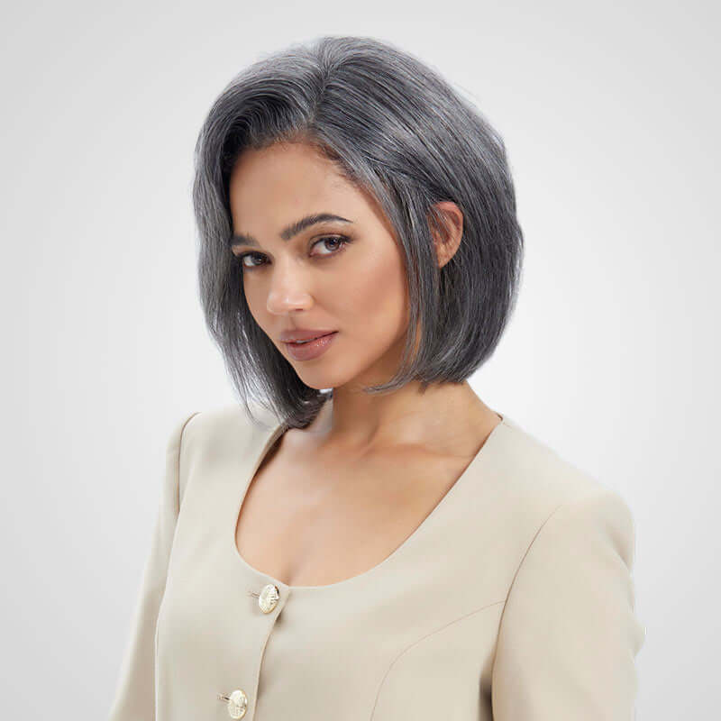 classic bob wigs with layered movement and natural side part
