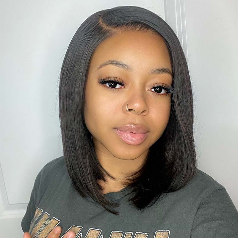 180 density human hair bob wigs for everyday wear