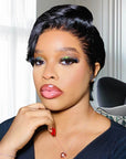 stylish pixie cut wigs with lace frontal, ideal for black women
