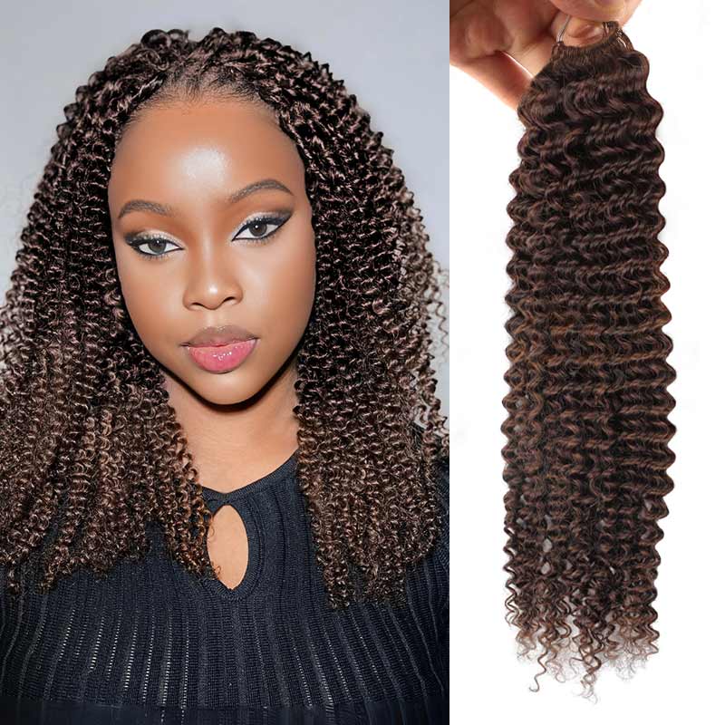 qvr dark brown kinky curly colored human hair crochet hair