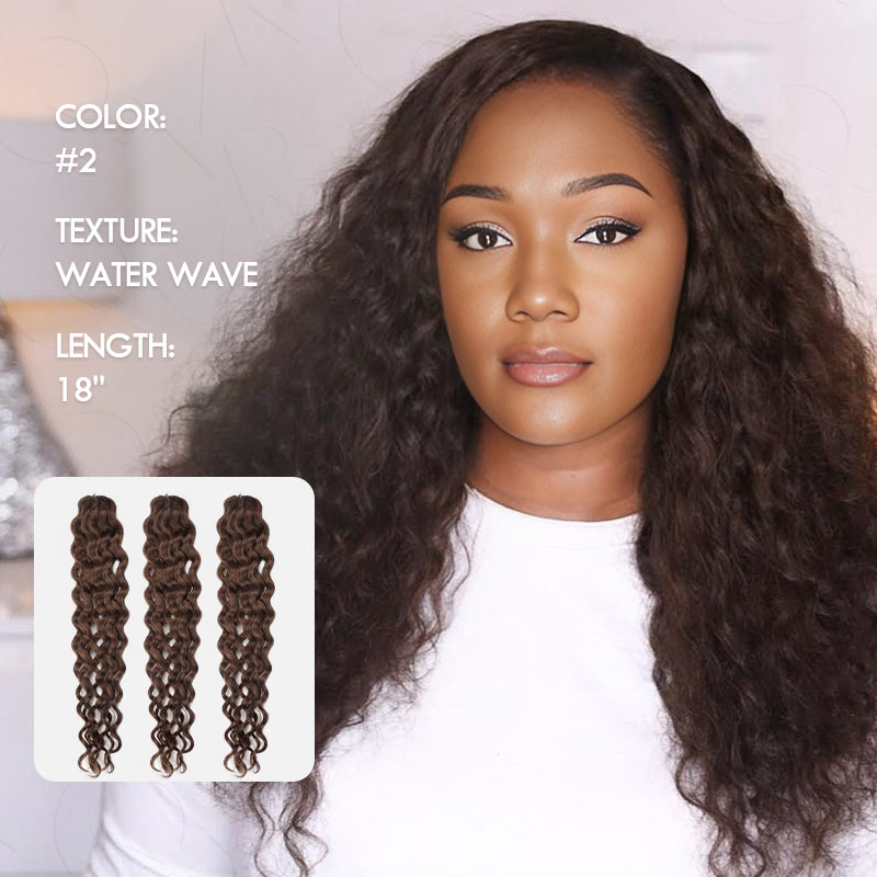 qvr water wave brown 18 inch human hair crochet hair for braiding