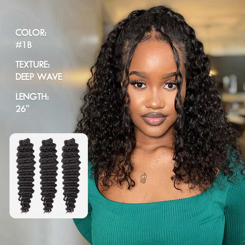 deep wave long-length natrual crochet hair real look