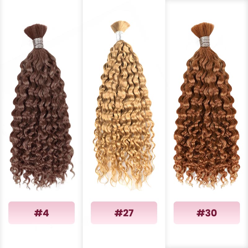 3 color water wave bulk hair extensions