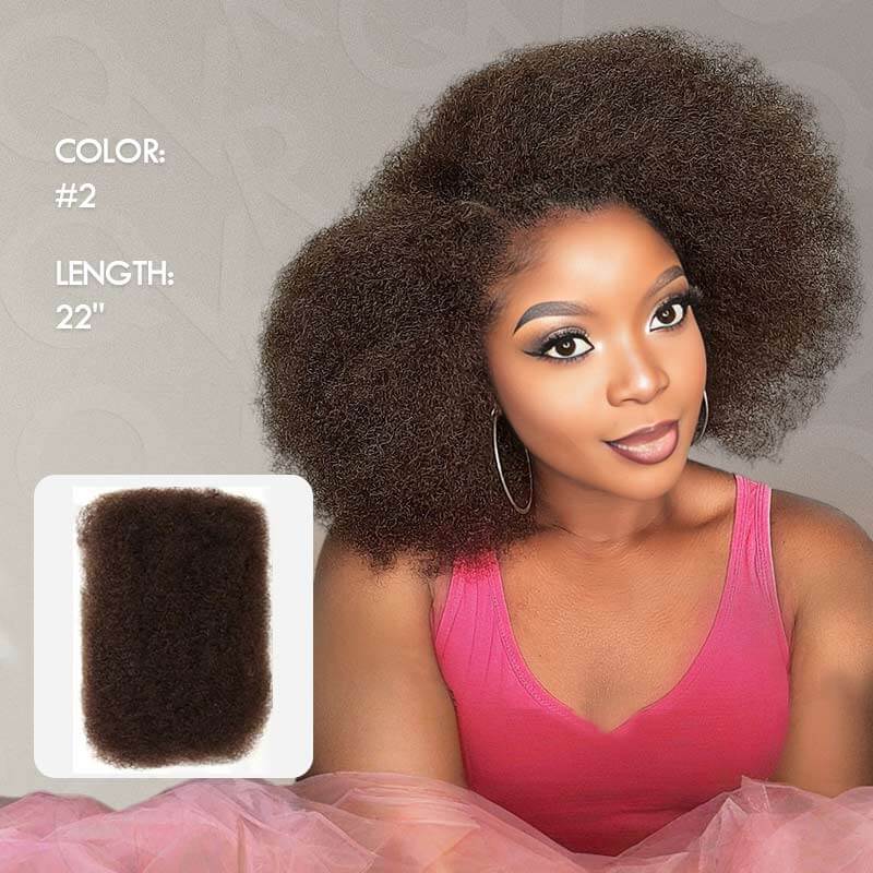 afro kinky bulk human hair dark color