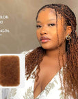 aurburn brown afro kinky bulk hair for low ponytail hairstyle