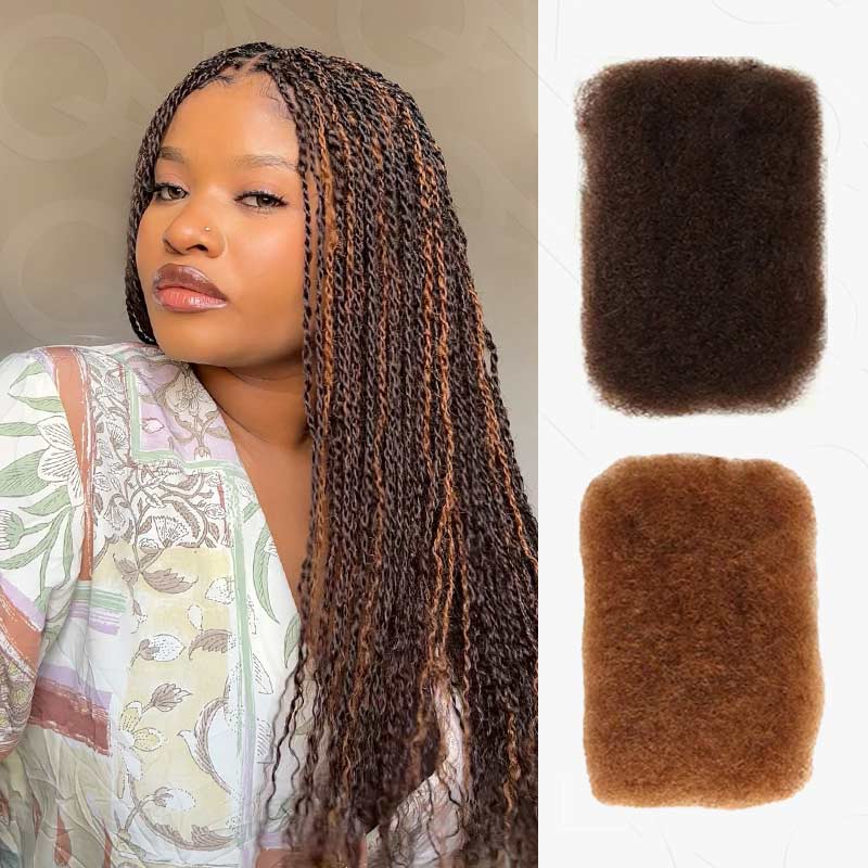 two color afro kinky human hair for braiding