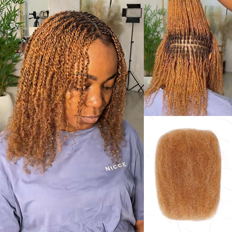 qvr #27/30 afro kinky bulk mixed color human hair