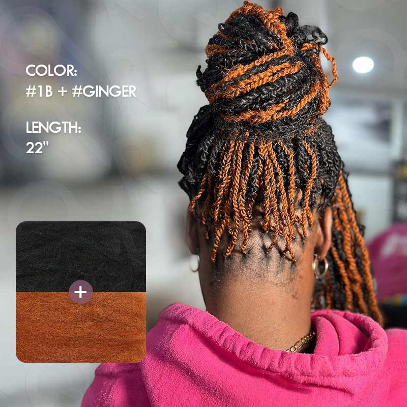 QVR 5 Packs Highlights Color Afro kinky Bulk For Braiding Dreadlock Hair