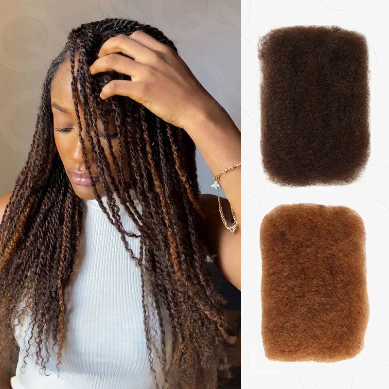 SUPER DEAL|3 PACKS Auburn Brown Afro kinky Bulk SEND 1 FREE HAIR 10''