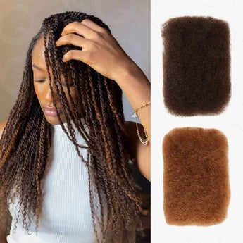 qvr #4 and auburn brown afro kinky bulk human hair extensions