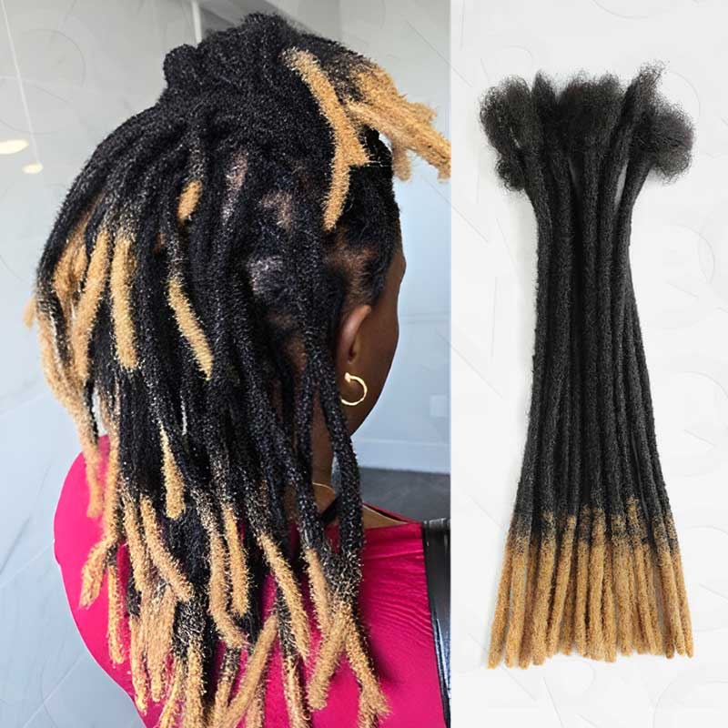 QVR Handmade Dreadlocks Ombre #T1B/27 Color Thickness 0.6cm Loc Extensions Human Hair