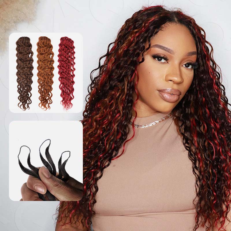 QVR Highlight #4/30/530 Color Water Wave Crochet Braid Human Hair Extensions